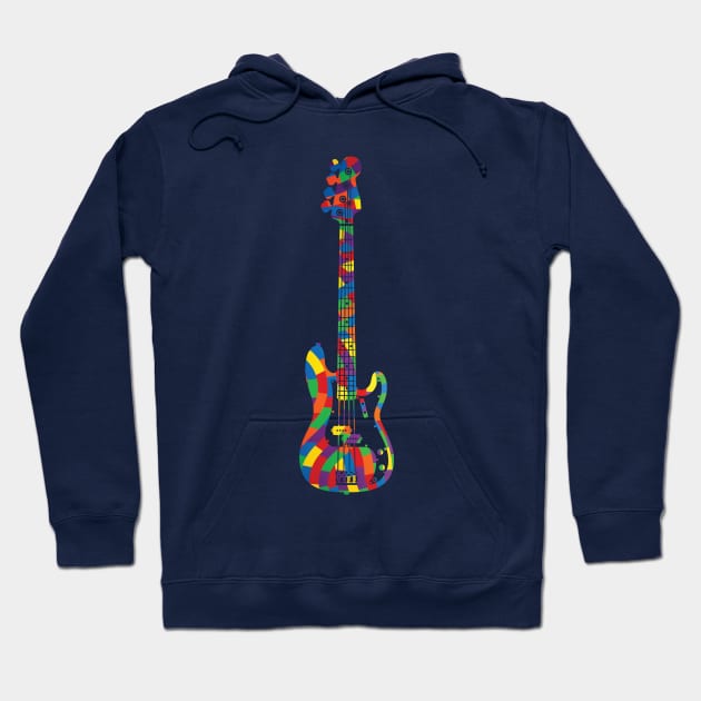 P-Style Bass Guitar Colorful Texture Hoodie by nightsworthy